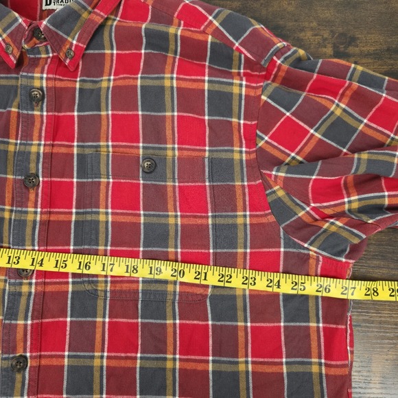 Duluth Trading Men's Free Swingin Flannel Relaxed Red Gray‎ Plaid Size XL - Picture 6 of 8